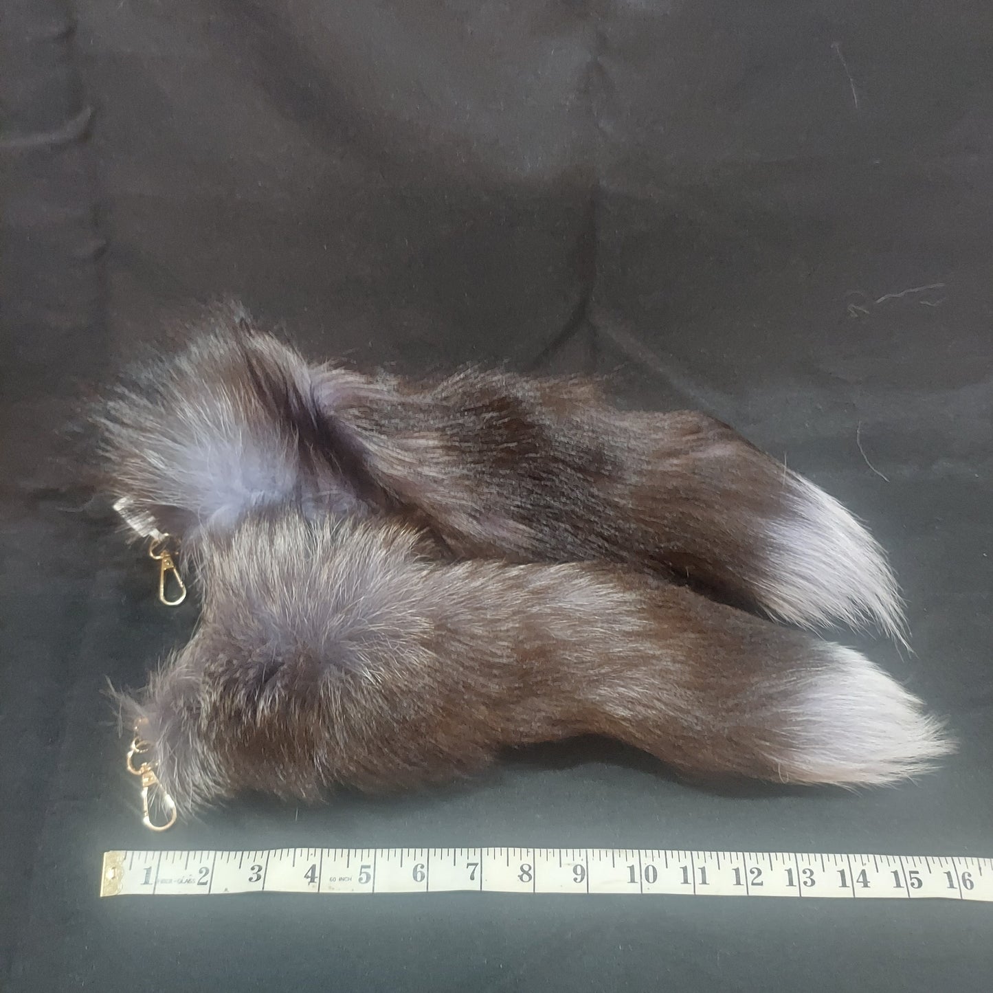 Fur Tail, Silver Fox dyed Powder Blue