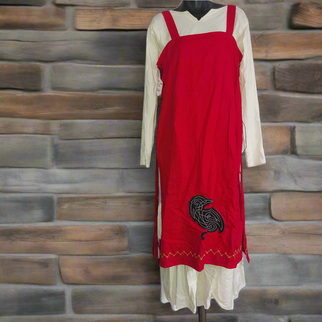 Red Viking Apron Dress - S/M