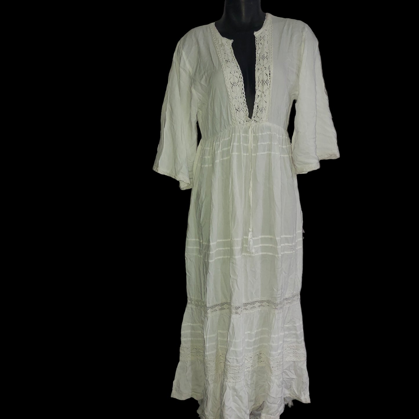 Adjustable Panel Dress Set - White and Gold Size Large