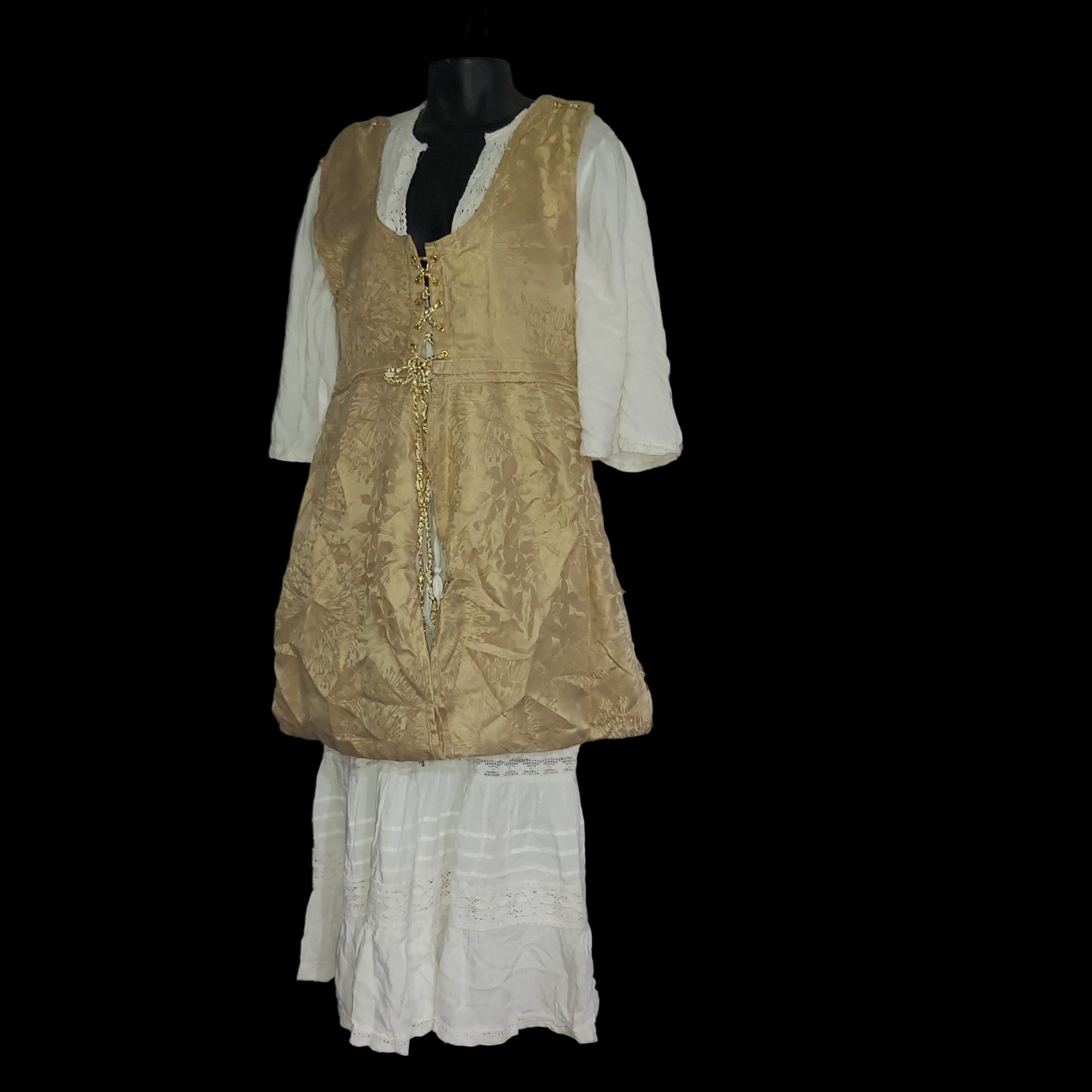 Adjustable Panel Dress Set - White and Gold Size Large