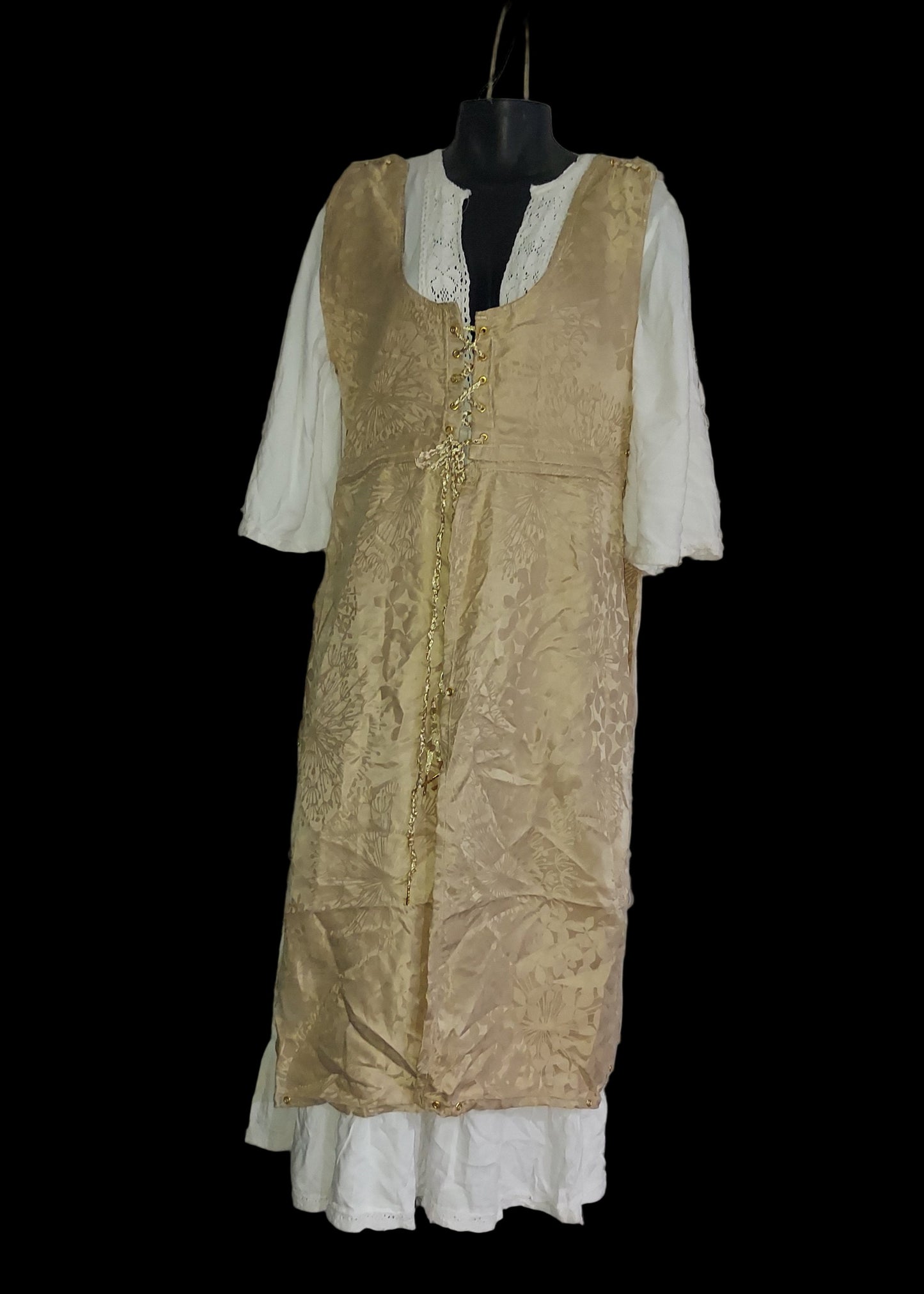 Adjustable Panel Dress Set - White and Gold Size Large