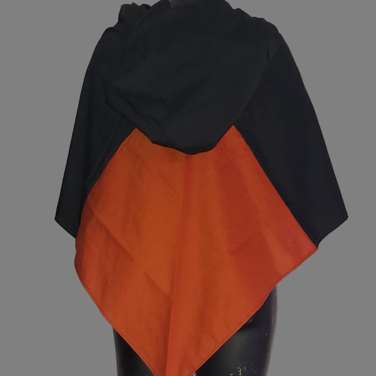 Embroidered Hood - Black and Burnt Orange - Bear Claw