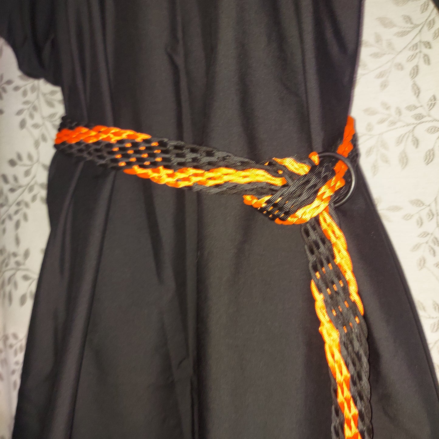 Black and Orange Paracord Belt - 69"