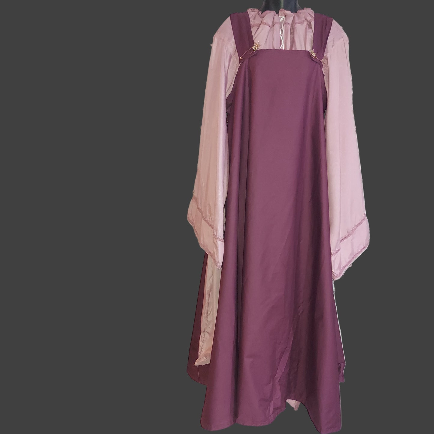 Adjustable Apron Dress Set - Rose Wine XL