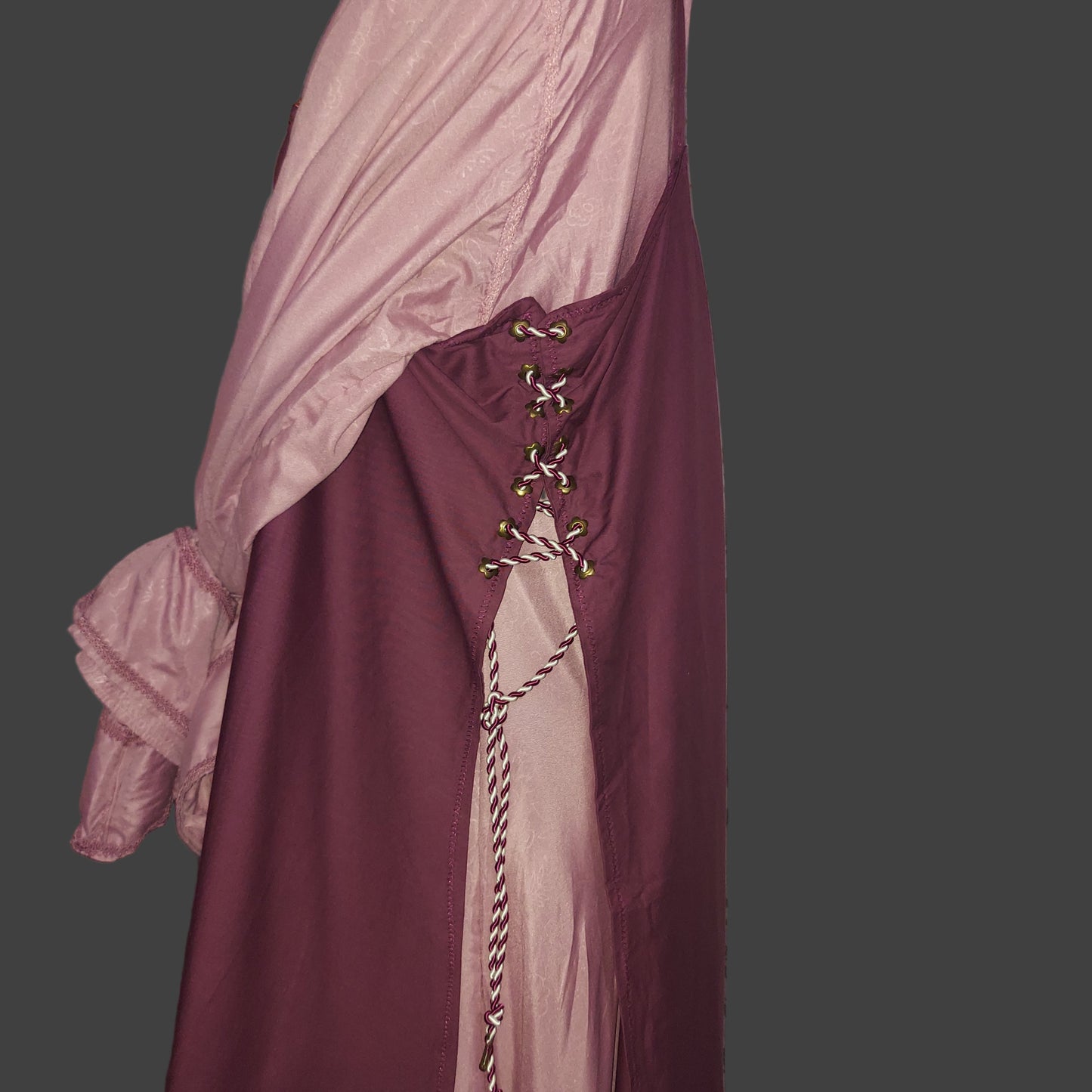 Adjustable Apron Dress Set - Rose Wine XL