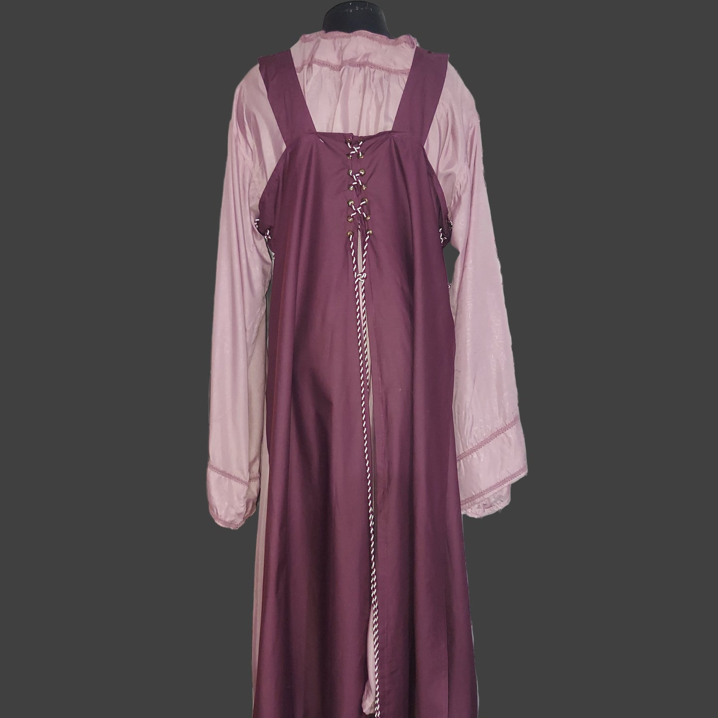 Adjustable Apron Dress Set - Rose Wine XL