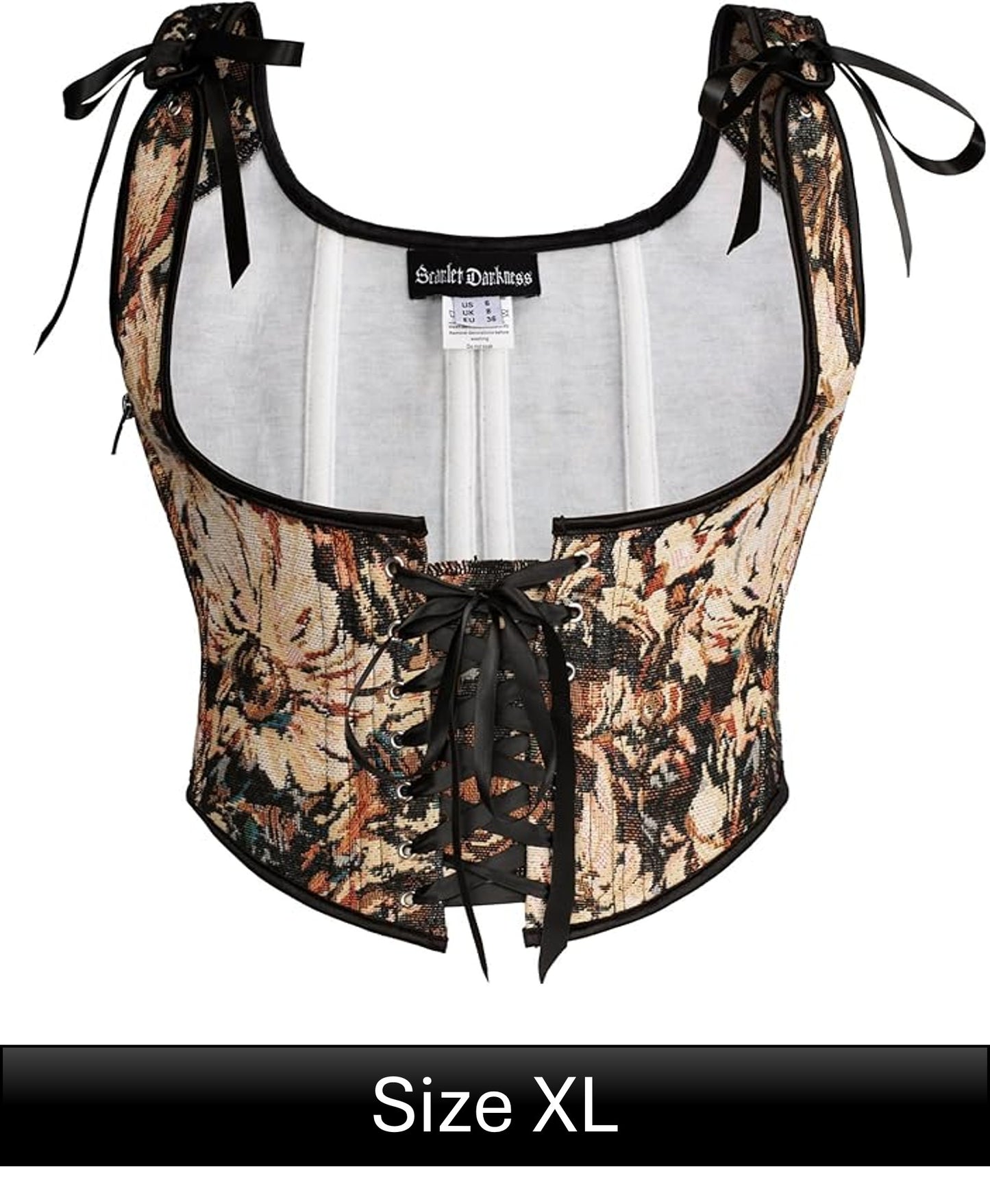 Scarlet Darkness Corset - Floral Black XL
