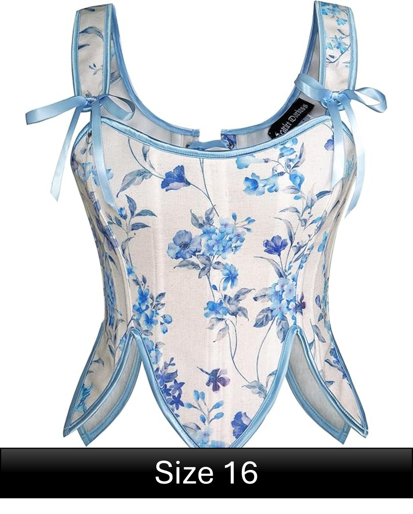 Scarlet Darkness Corset - Floral Blue Size 16
