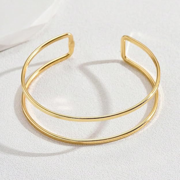 Metal Arm Cuff - Gold
