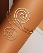 Metal Arm Cuff - Spiral Gold