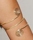 Metal Arm Cuff - Spiral Gold