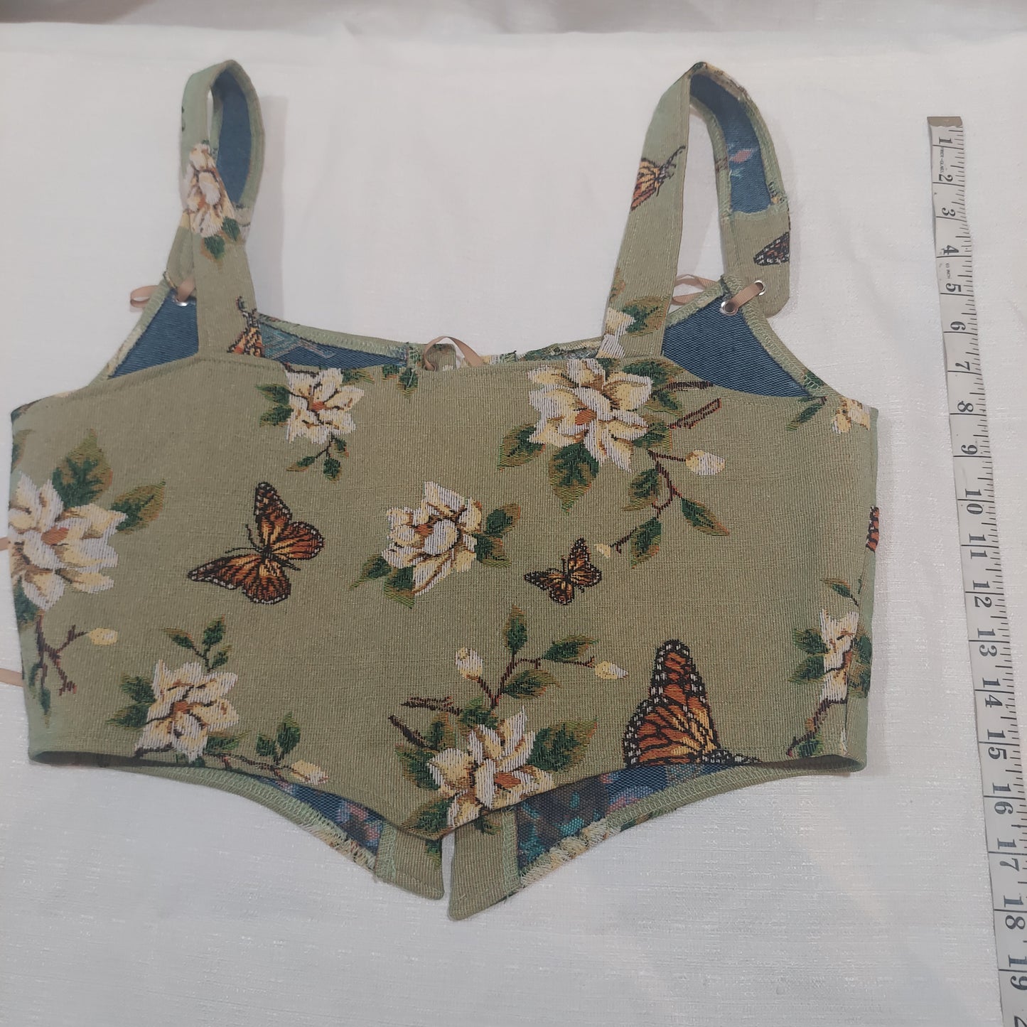 Scarlet Darkness Corset - Butterfly Green (no boning)