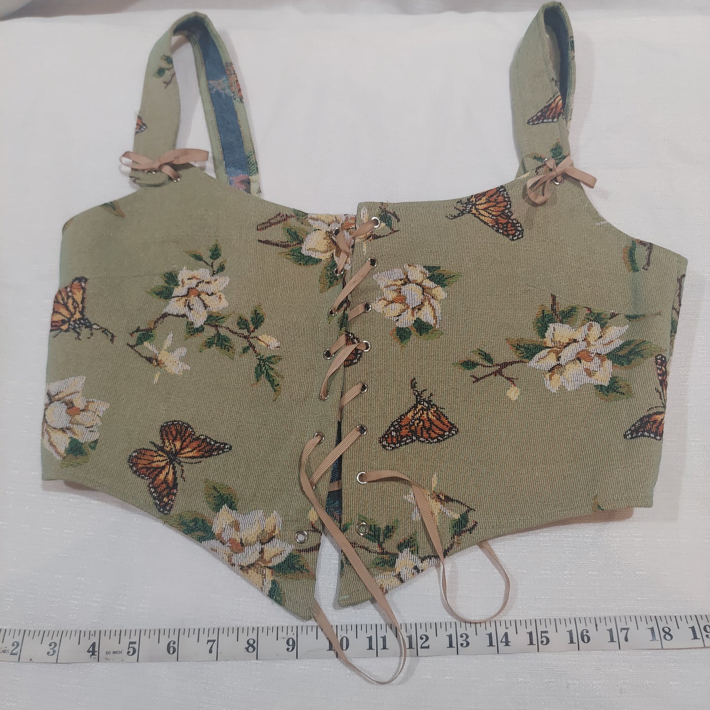 Scarlet Darkness Corset - Butterfly Green (no boning)