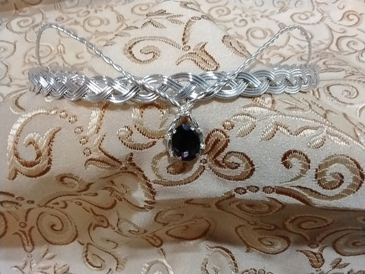 Elven Crown Silver Weave with purple gem