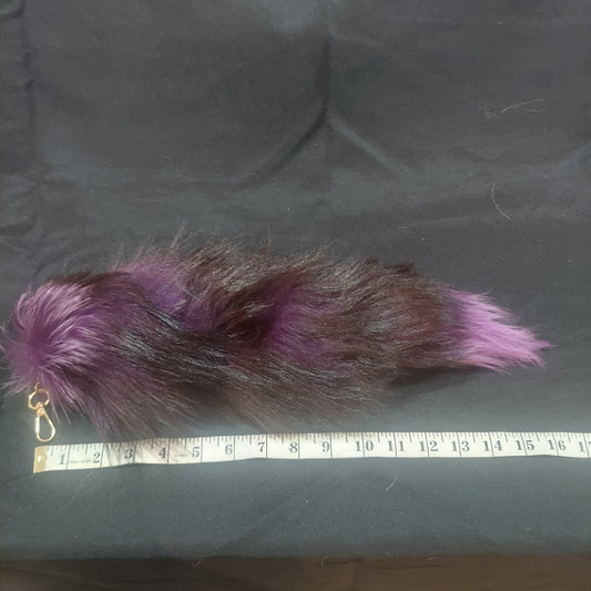 Fur Tail, Silver Fox dyed Purple