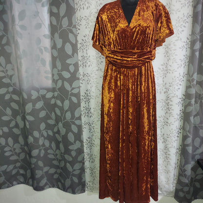 Gold Velvet Dress - Medium