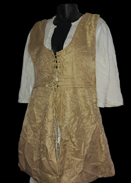 Adjustable Panel Dress Set - White and Gold Size Large
