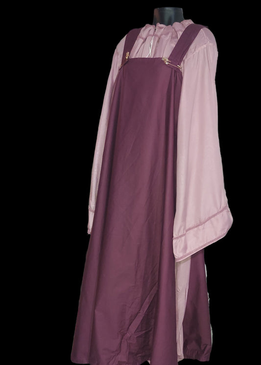 Adjustable Apron Dress Set - Rose Wine XL