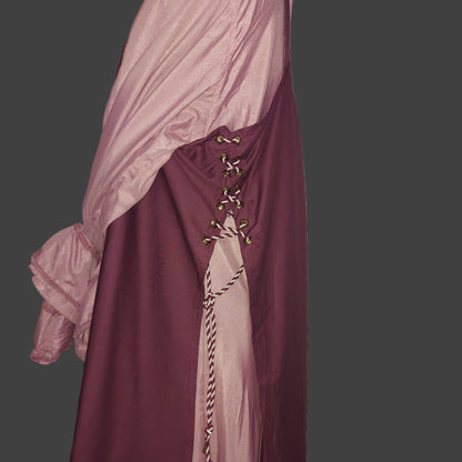 Adjustable Apron Dress Set - Rose Wine XL