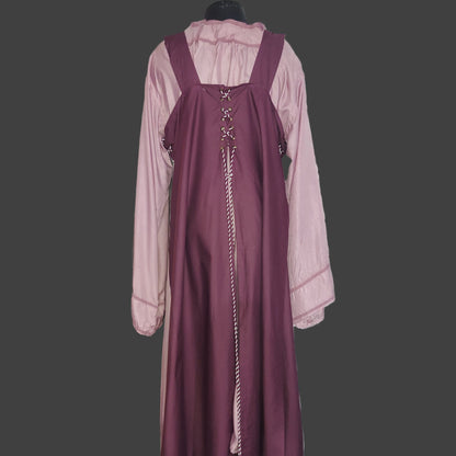 Adjustable Apron Dress Set - Rose Wine XL