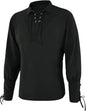 Mens Medieval Lace Up Shirt Black 3XL