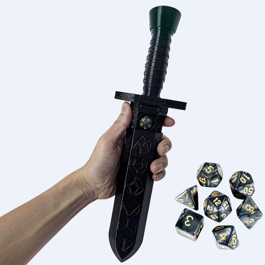 D20 Dice Set with Dagger Storage Case