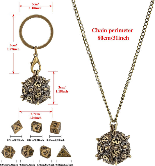 D20 Necklace Mini Dice Set