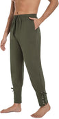 Mens Medieval Ankle Banded Pants Green L
