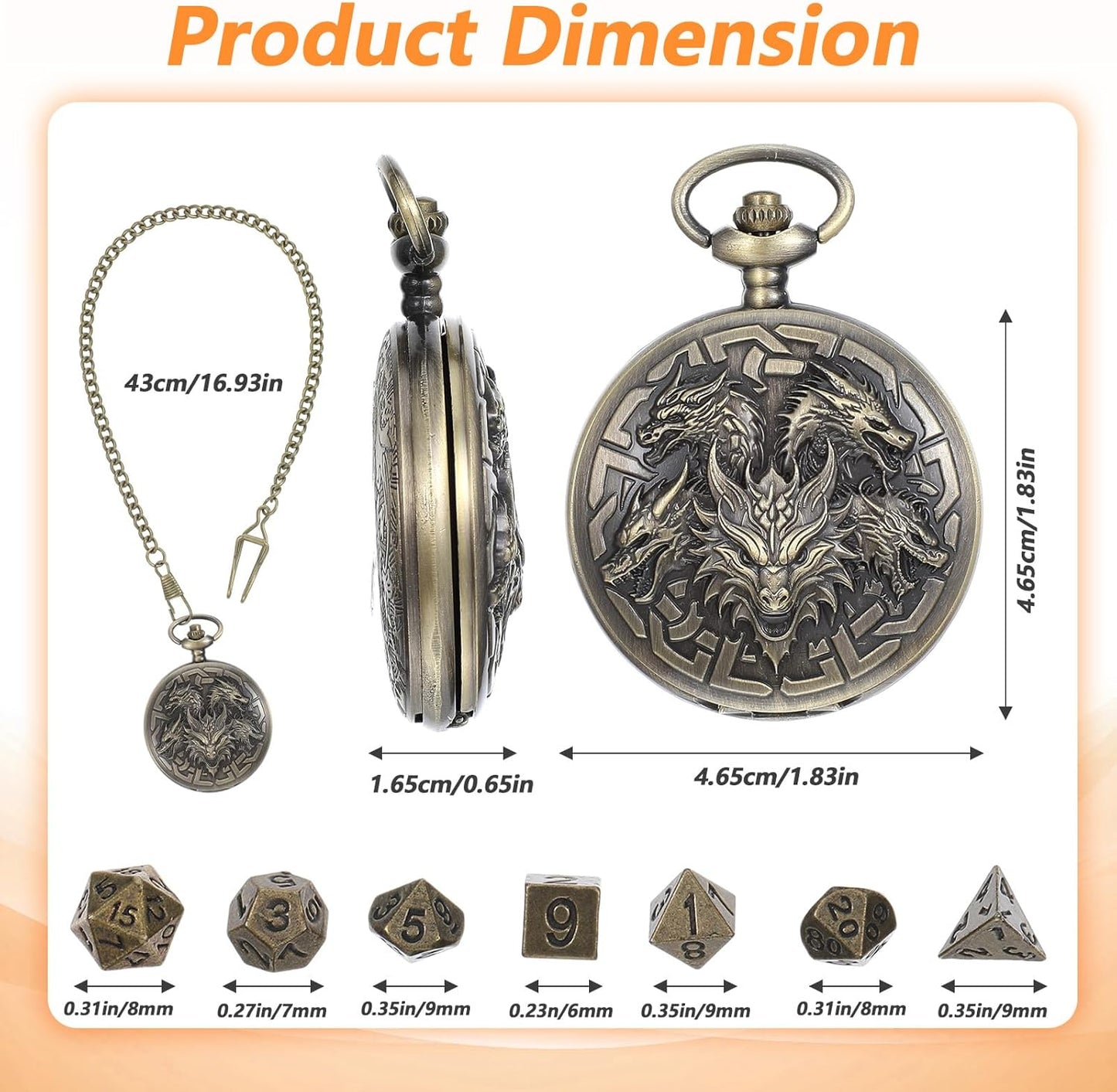 Dragon Pocket Watch Mini Dice Set