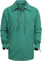 Mens Medieval Lace Up Shirt Green M
