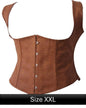 Scarlet Darkness Corset - Faux Leather Brown XXL