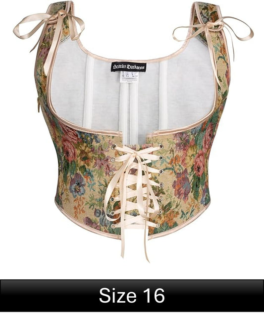 Scarlet Darkness Corset - Floral Cream Size 16