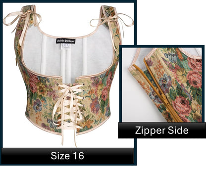 Scarlet Darkness Corset - Floral Cream Size 16