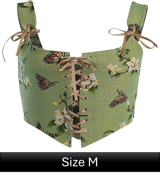 Scarlet Darkness Corset - Butterfly Green (no boning)
