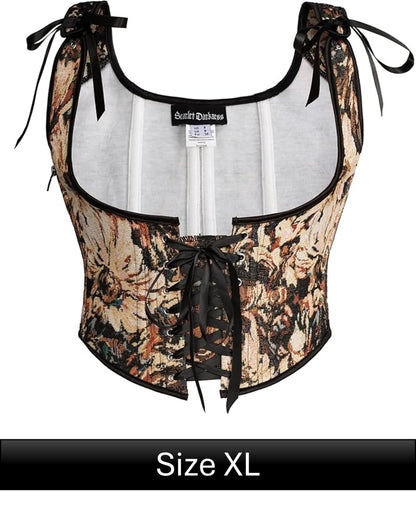 Scarlet Darkness Corset - Floral Black XL