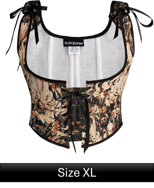 Scarlet Darkness Corset - Floral Black XL