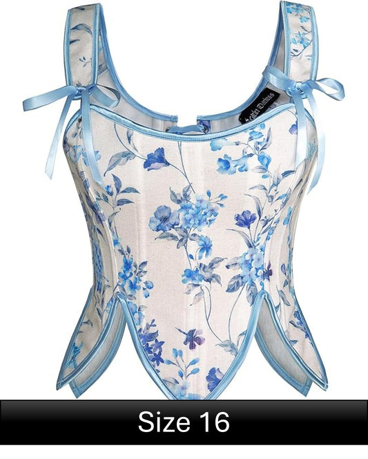 Scarlet Darkness Corset - Floral Blue Size 16
