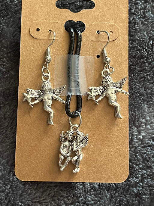 Angel Earrings and Necklace