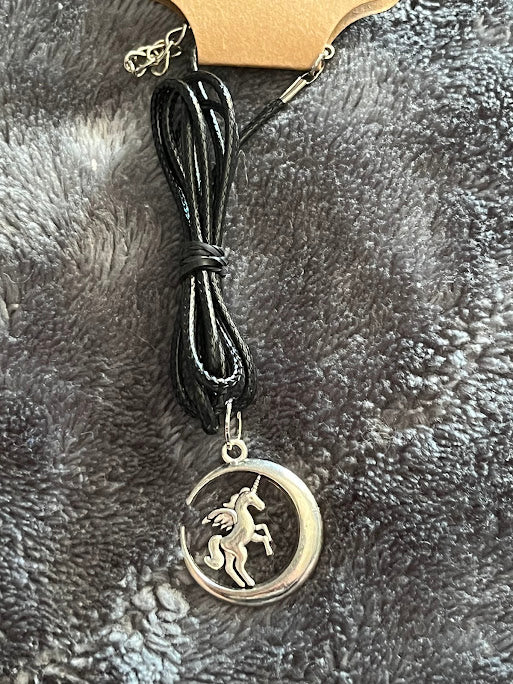 Unicorn in the Moon Neckalce