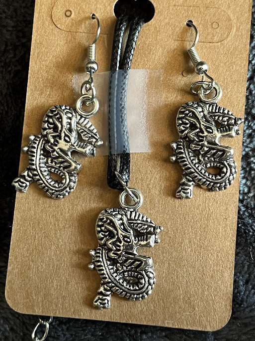 Dragon Necklace and Earrings