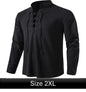 Long Sleeve Lace Up Shirt - Black 2XL