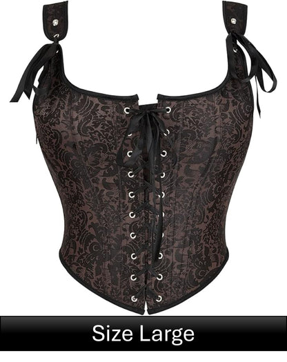 Brown Floral Corset - Large