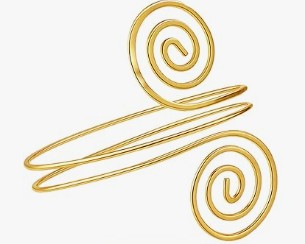 Metal Arm Cuff - Spiral Gold