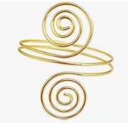 Metal Arm Cuff - Spiral Gold