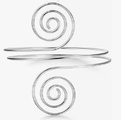 Metal Arm Cuff - Silver Spiral