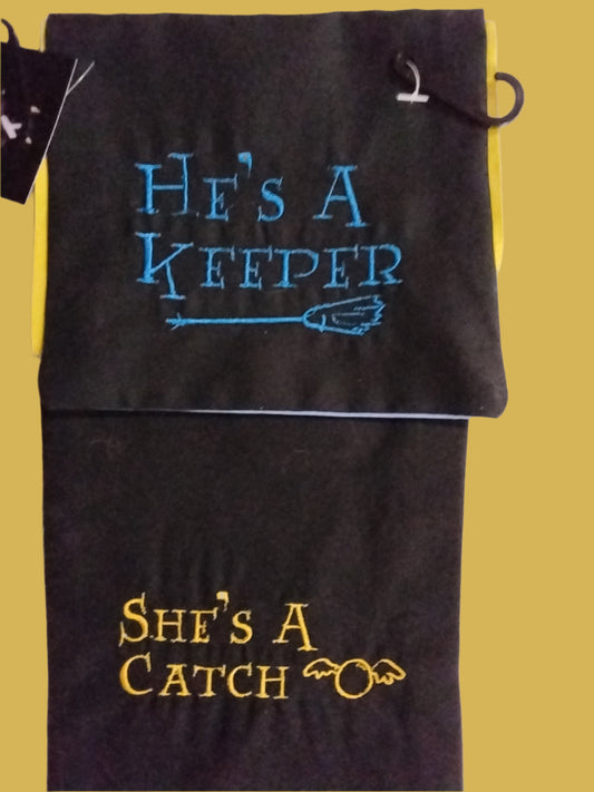 Belt Favor Set : He's a keeper, She's a catch