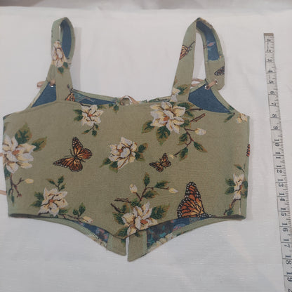 Scarlet Darkness Corset - Butterfly Green (no boning)