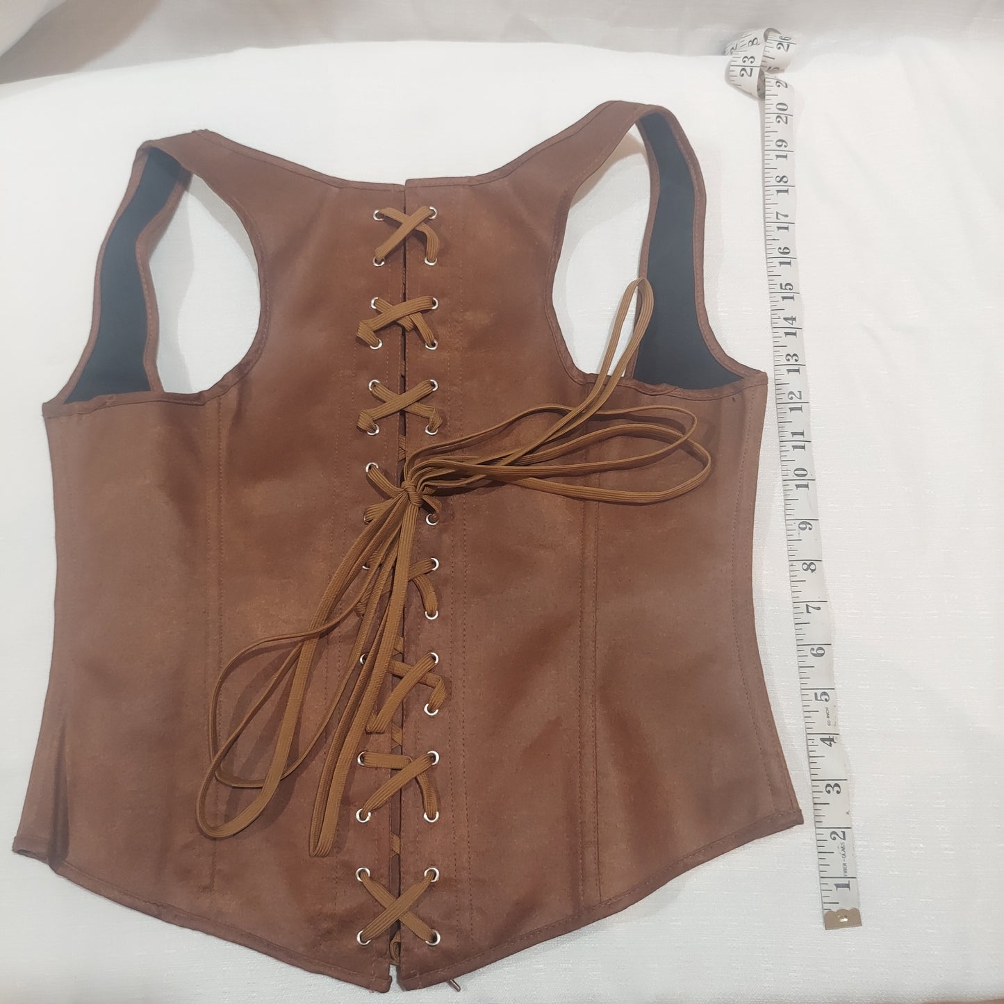 Scarlet Darkness Corset - Faux Leather Brown XXL